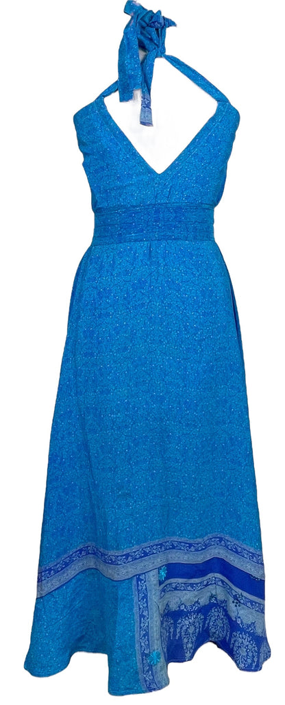 LADY LUCK PRC7672 Avatar Pure Silk Maxi Dress with Belt