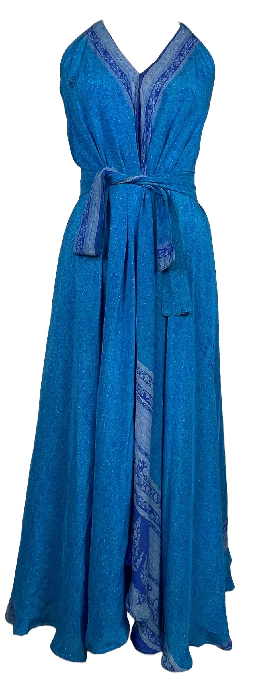LADY LUCK PRC7672 Avatar Pure Silk Maxi Dress with Belt