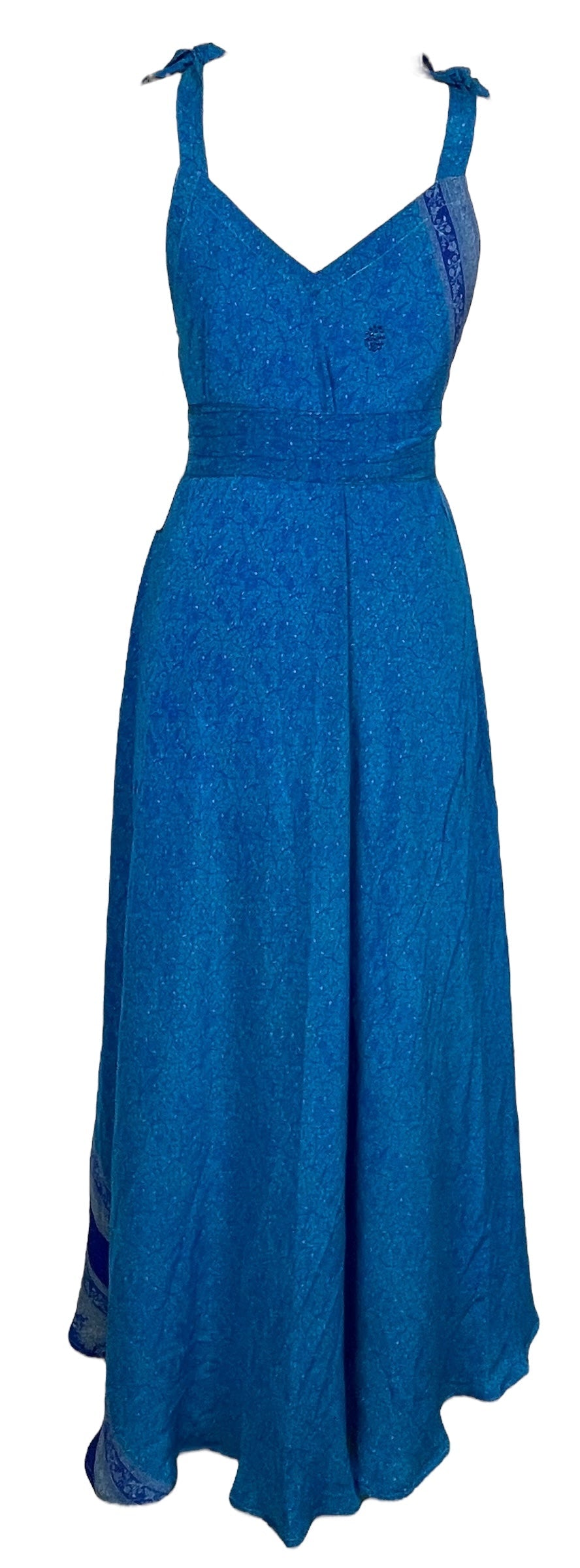 LADY LUCK PRC7672 Avatar Pure Silk Maxi Dress with Belt