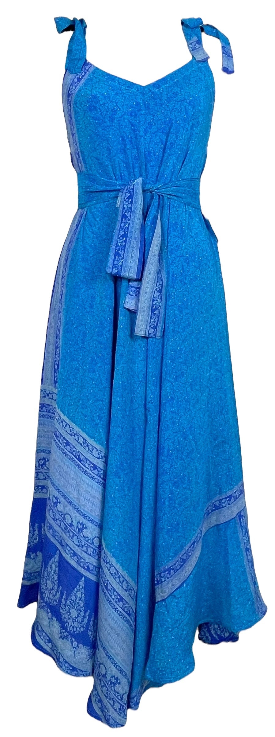 LADY LUCK PRC7672 Avatar Pure Silk Maxi Dress with Belt