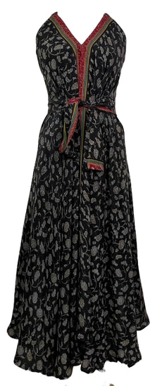 PRC7693 Robe longue en pure soie Avatar avec ceinture