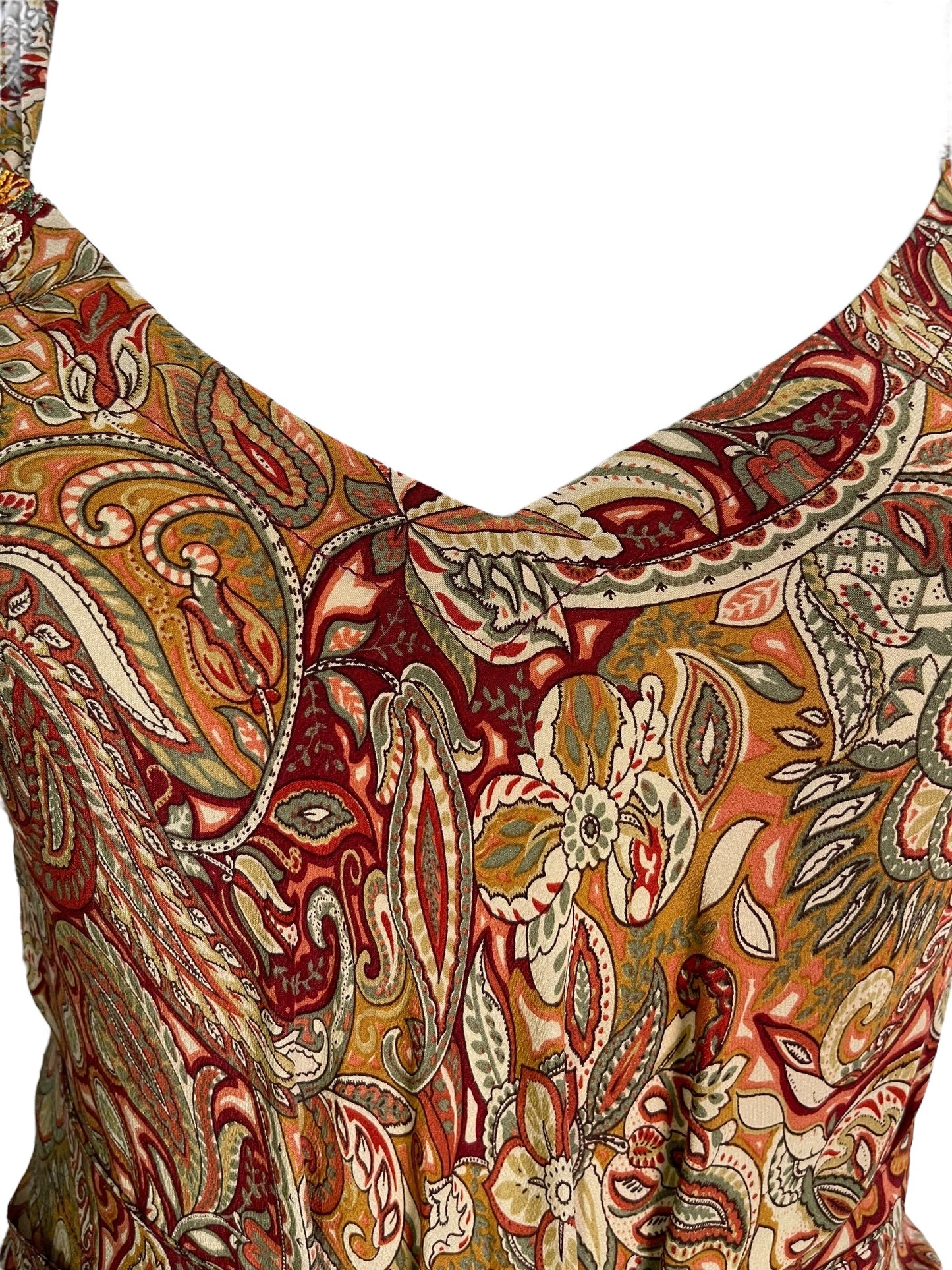 PRC7245 Robe longue en pure soie Avatar avec ceinture