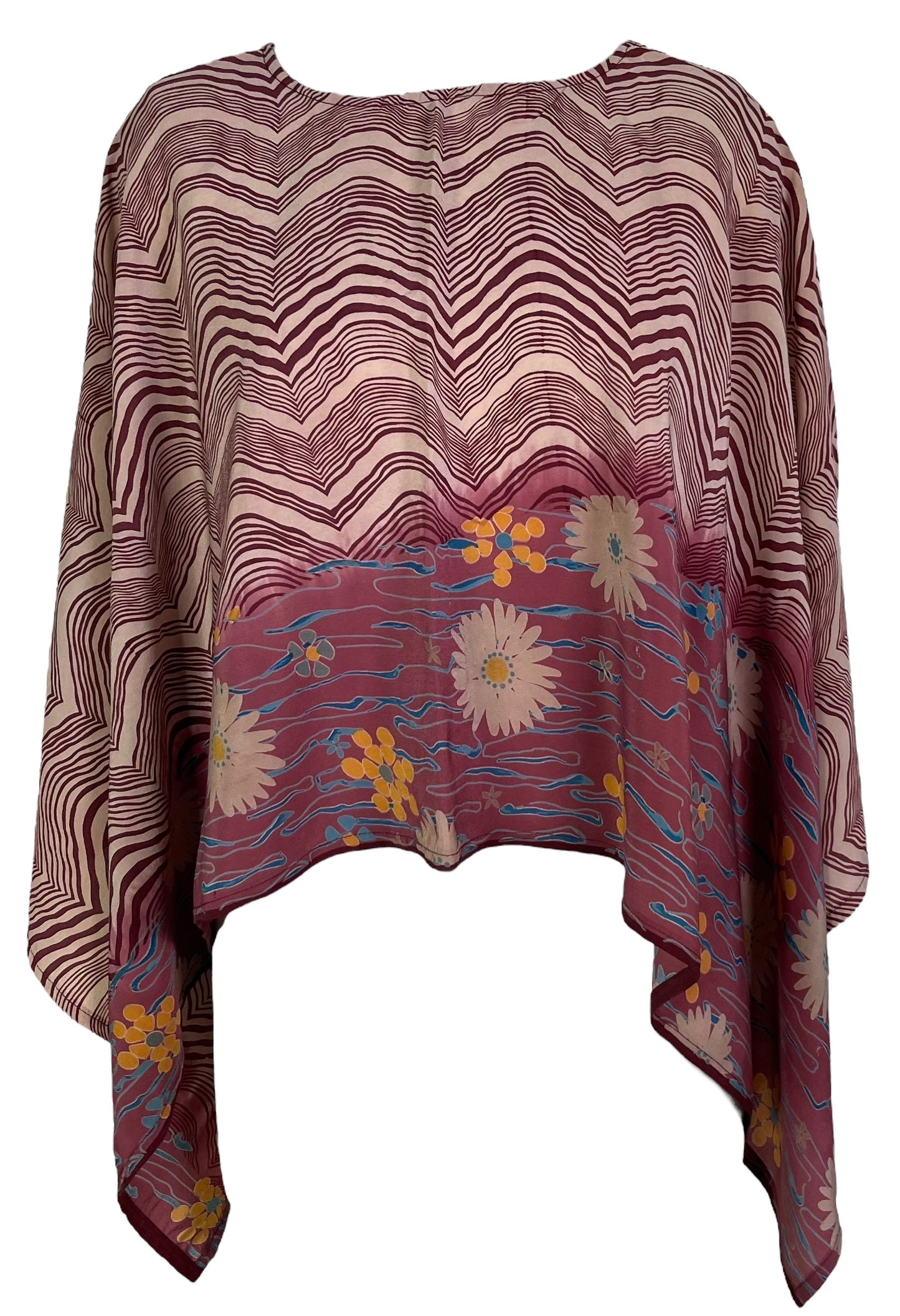 PRC6701 Avatar Poncho Capelet en Soie Pure