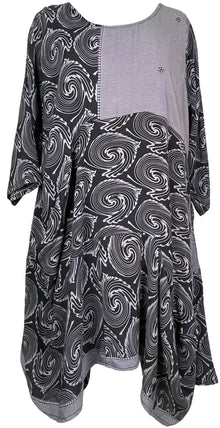 Robe longue tunique sculpturale en pure soie PRC7816 Avatar