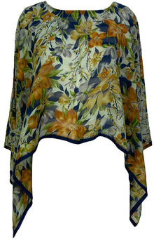 PRG6614 Poncho Capelet en Pure Soie Transparente