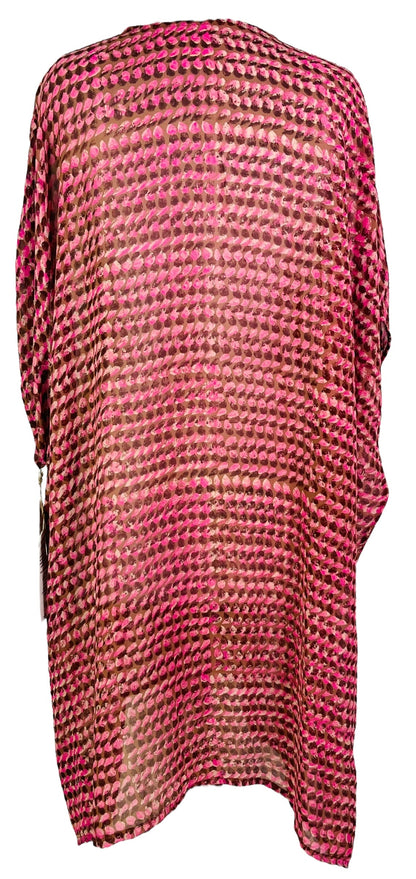 PRG7484 Sheer Avatar Pure Silk Midi Length Kaftan