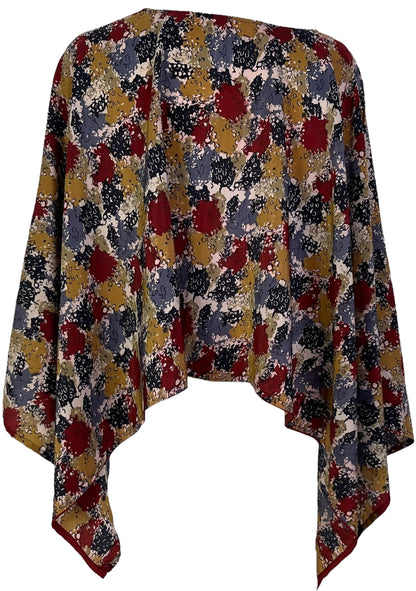 Poncho-capelette PRC7003 en pure soie Avatar