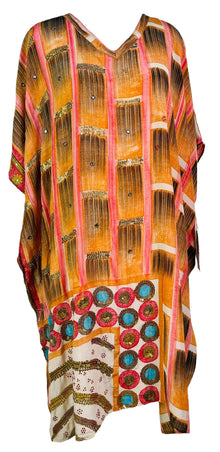 PRC6764 Caftan mi-long en pure soie Avatar