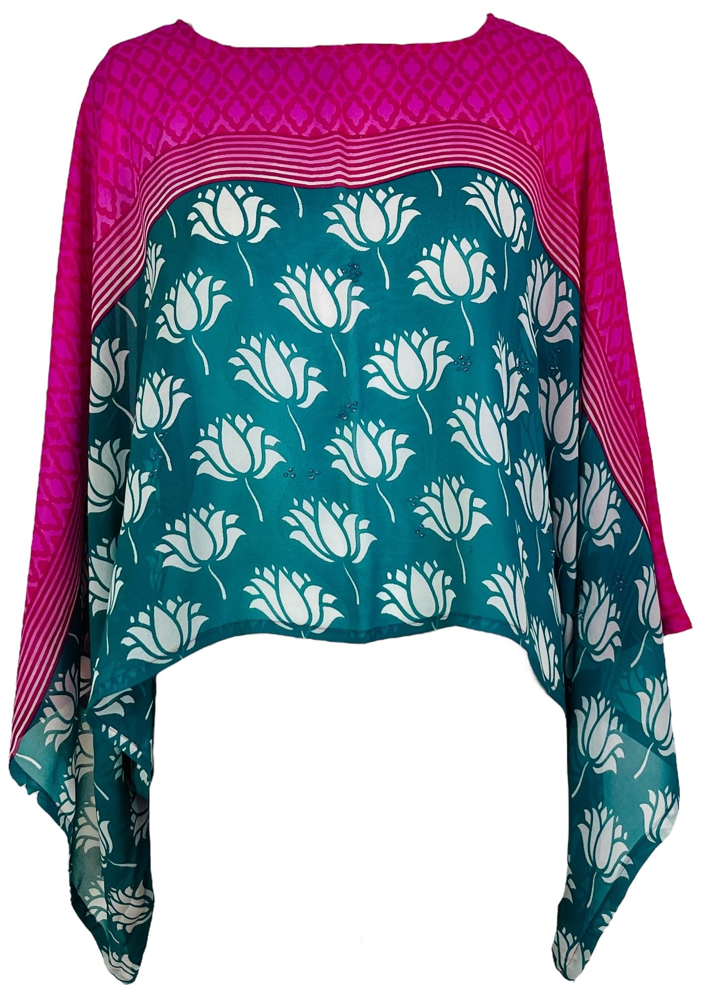 PRG7349 Haut Kimono à Manches Courtes en Soie Pure Sheer Avatar
