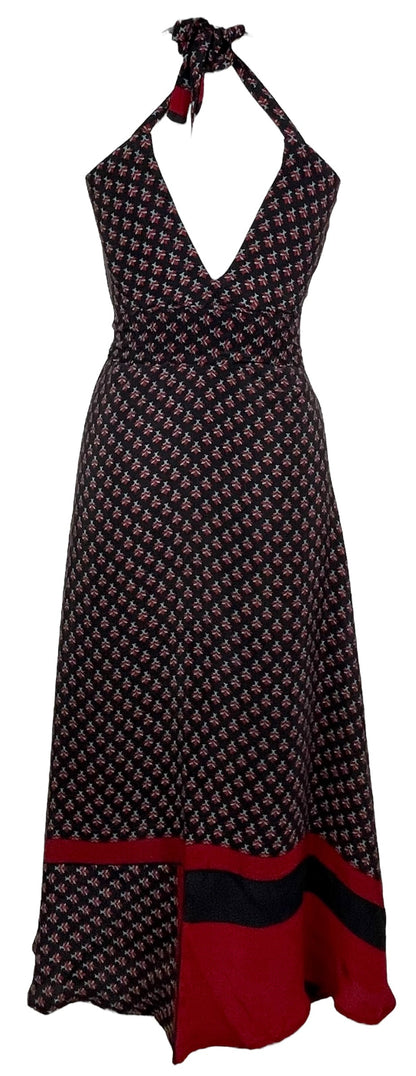 PRC7842 Robe longue en pure soie Avatar avec ceinture