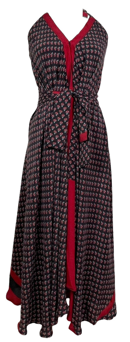 PRC7842 Robe longue en pure soie Avatar avec ceinture