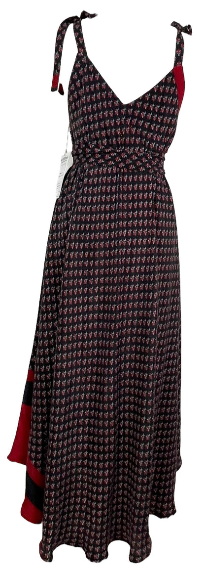PRC7842 Robe longue en pure soie Avatar avec ceinture