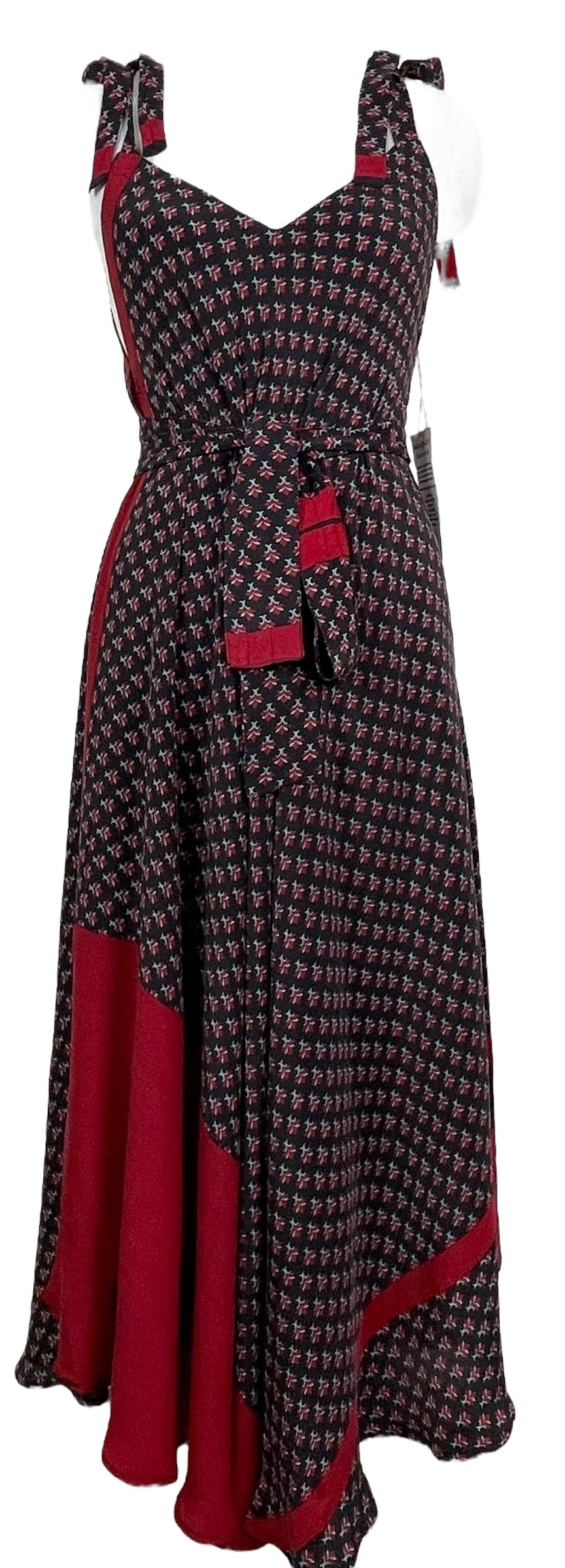 PRC7842 Robe longue en pure soie Avatar avec ceinture