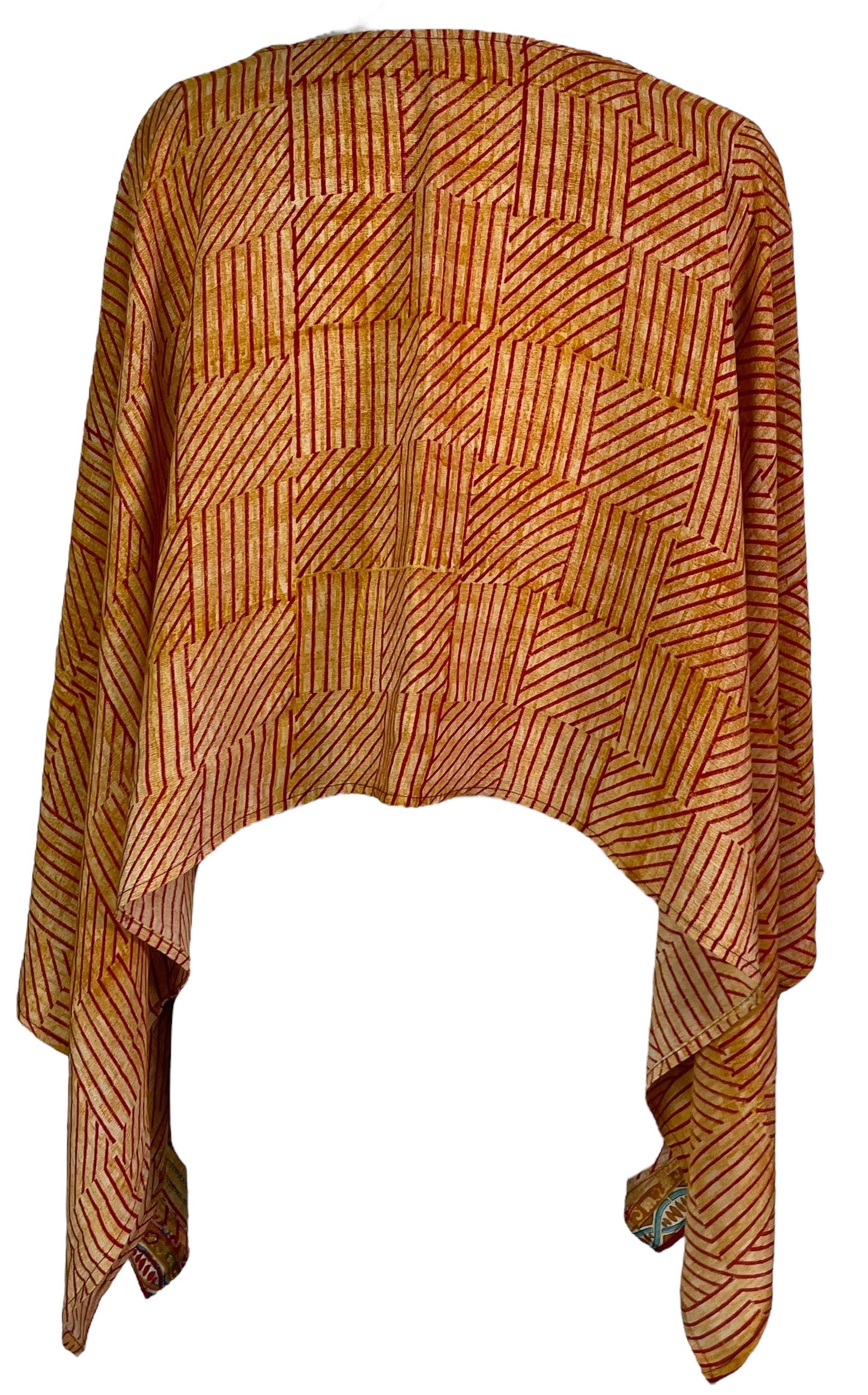 PRC7303 Poncho-capelette Avatar en pure soie