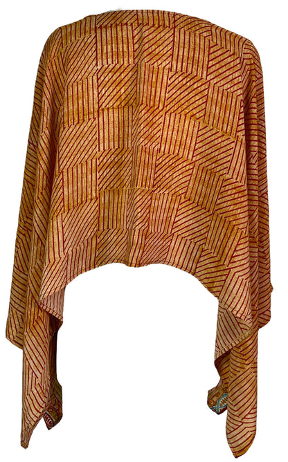 PRC7303 Poncho-capelette Avatar en pure soie