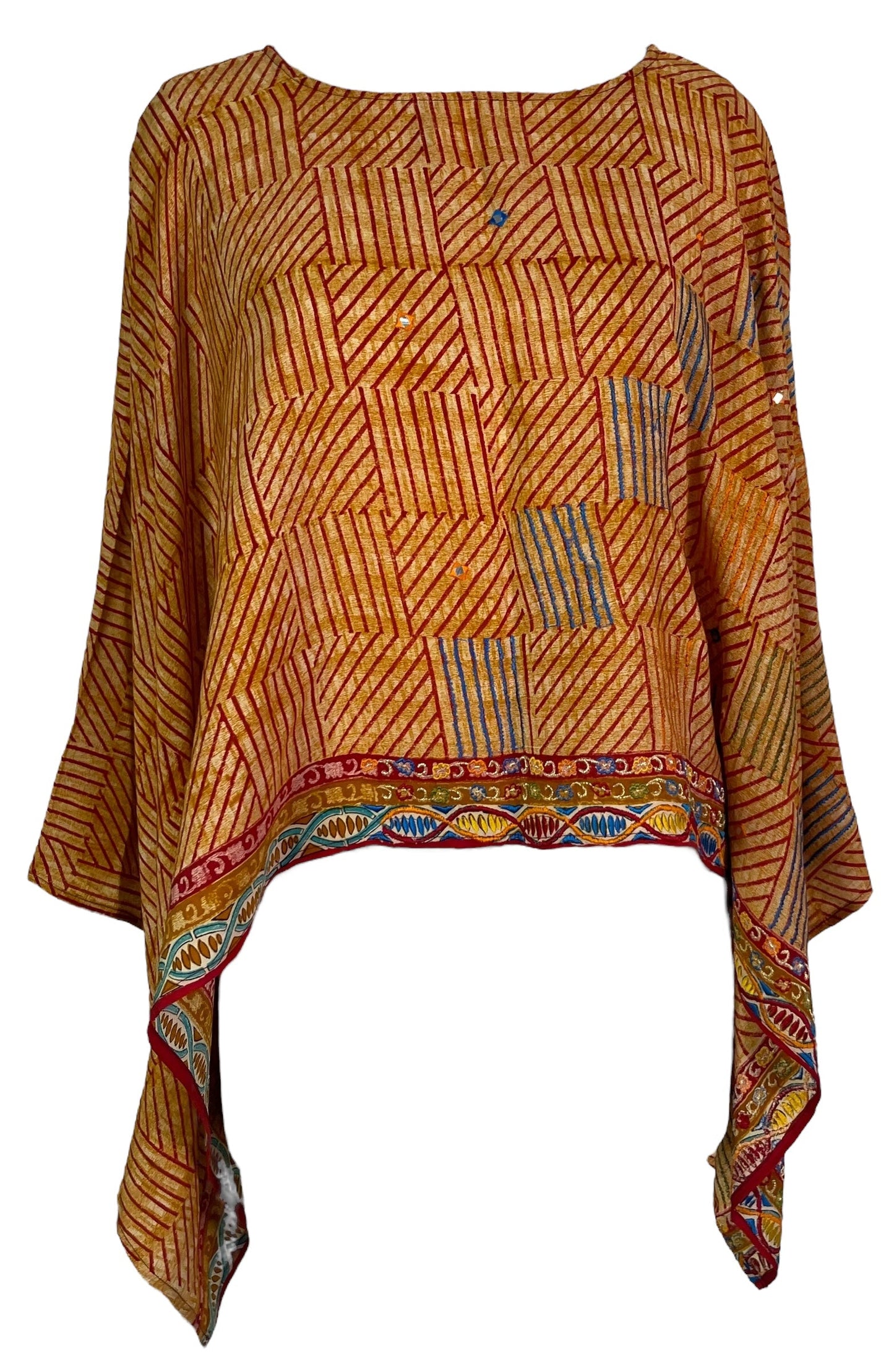 PRC7303 Poncho-capelette Avatar en pure soie