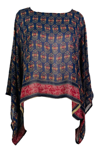 PRG7334 Sheer Avatar Pure Silk Kimono-Sleeved Top