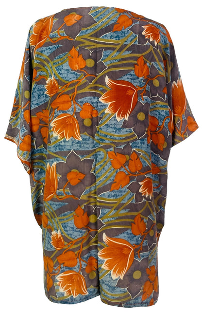 PRC7520 Veste à manches kimono en pure soie Avatar avec ceinture