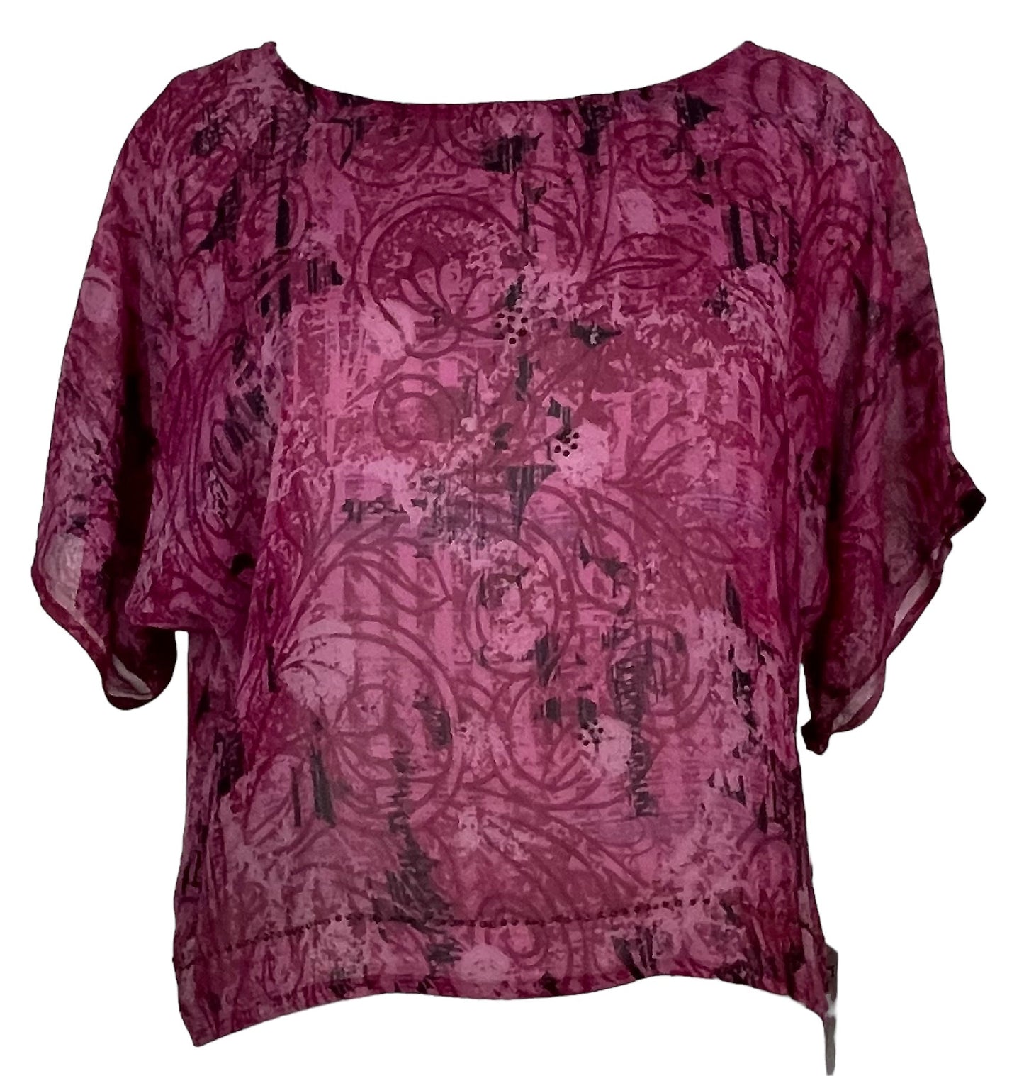 Haut ample en pure soie Sheer Avatar PRG5501