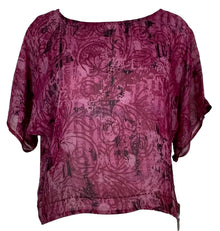 Haut ample en pure soie Sheer Avatar PRG5501