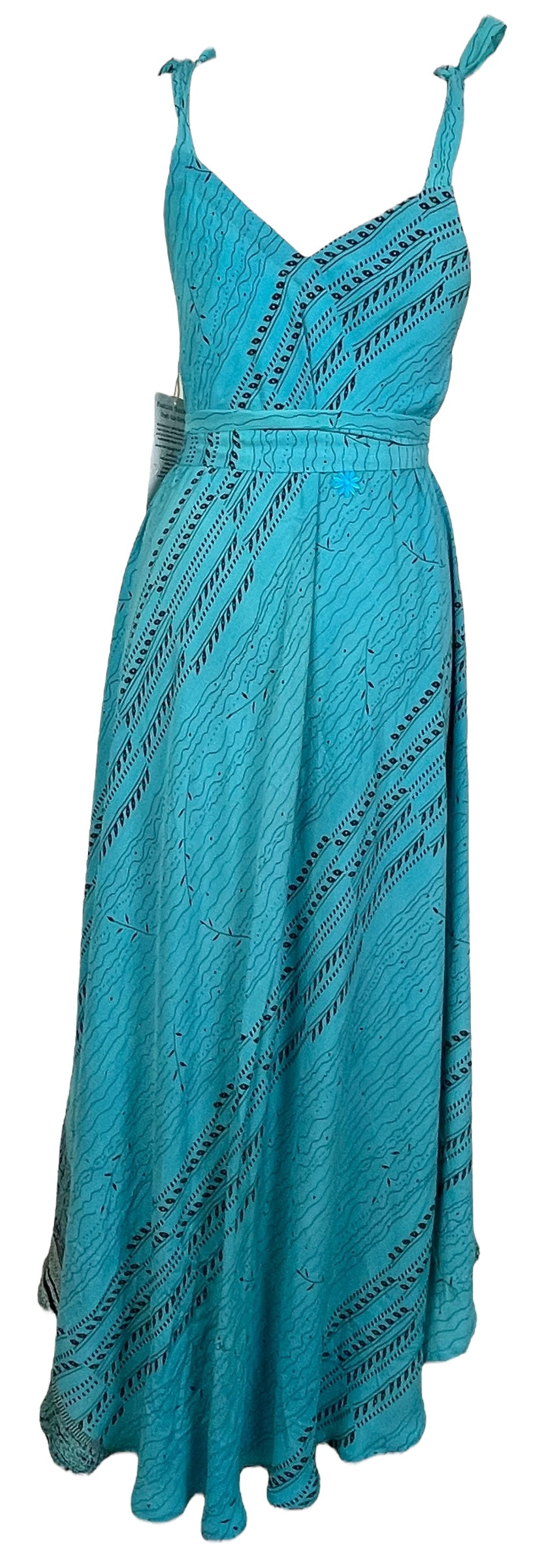 PRC7670 Robe longue en pure soie Avatar avec ceinture