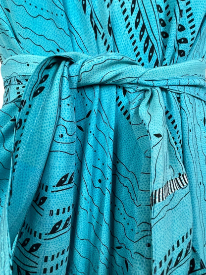 PRC7670 Robe longue en pure soie Avatar avec ceinture