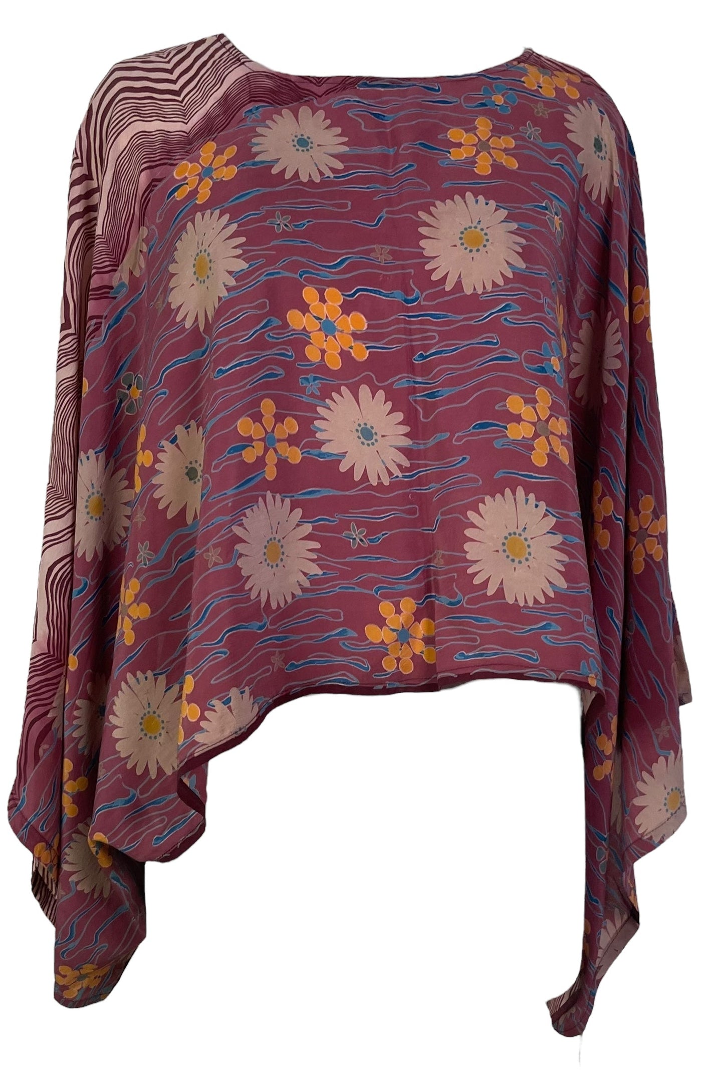 LADY LUCK PRC6701 Avatar Pure Silk Kimono-Sleeved Top