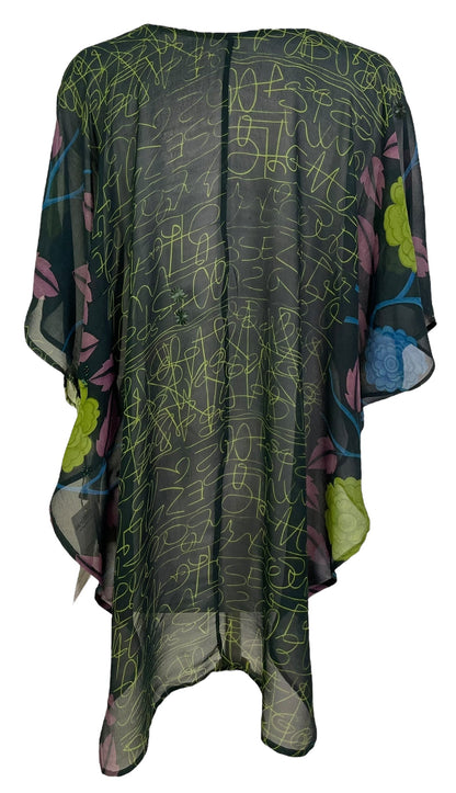 PRG7098 Sheer Sheer Avatar Pure Silk Waterfall Top