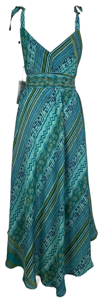 PRC7754 Robe longue en pure soie Avatar avec ceinture