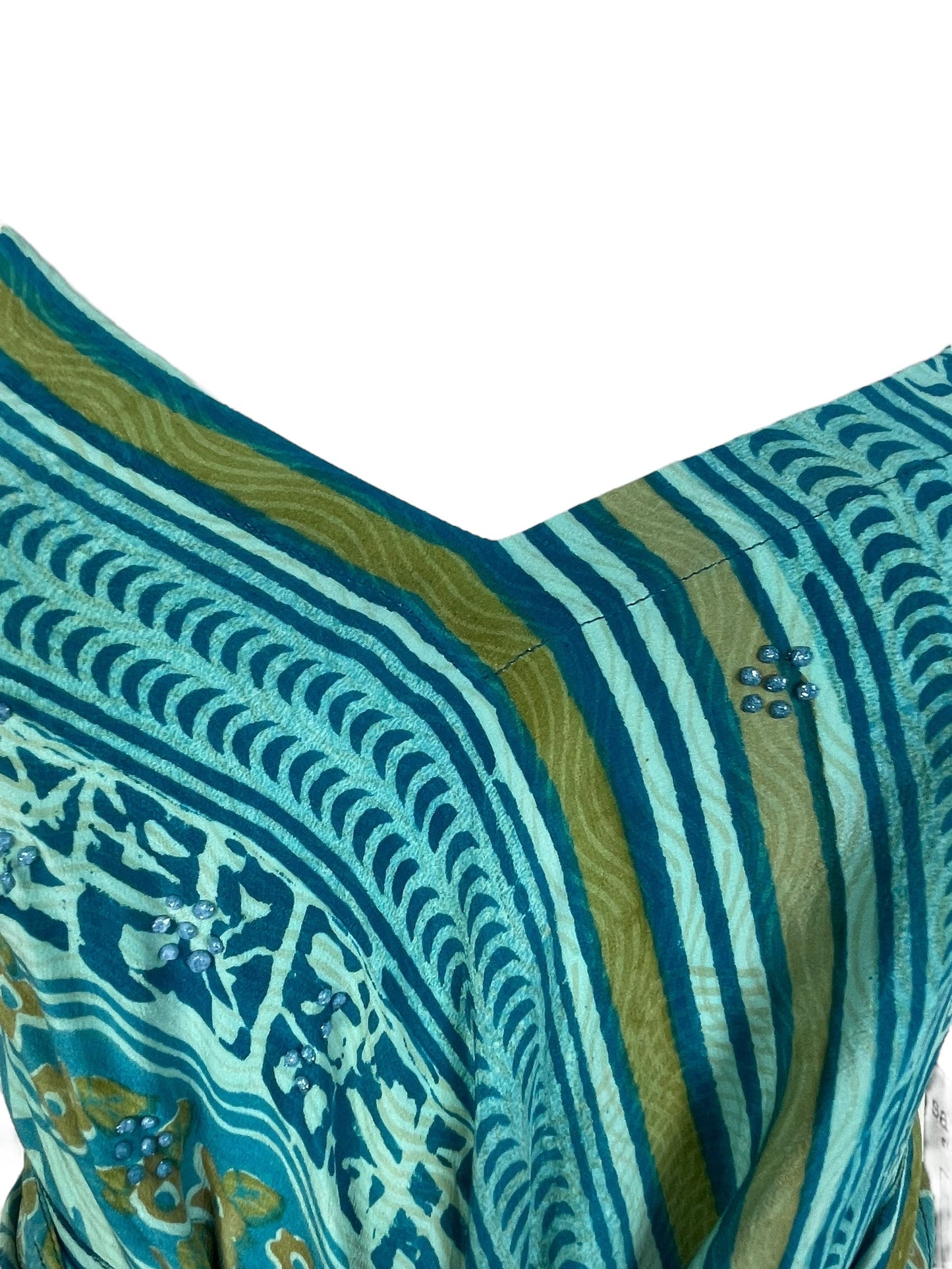 PRC7754 Robe longue en pure soie Avatar avec ceinture