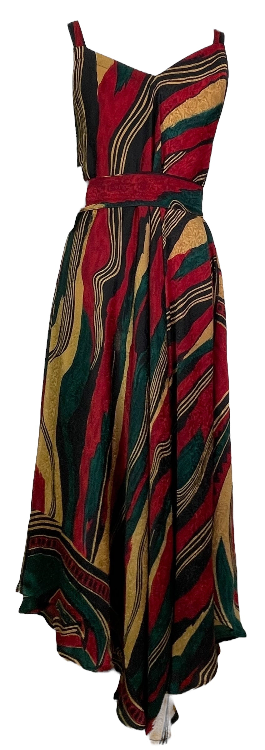 PRC7762 Robe longue en pure soie Avatar avec ceinture
