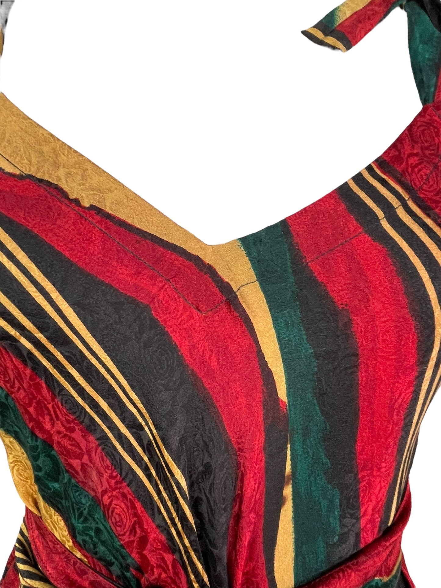 PRC7762 Robe longue en pure soie Avatar avec ceinture