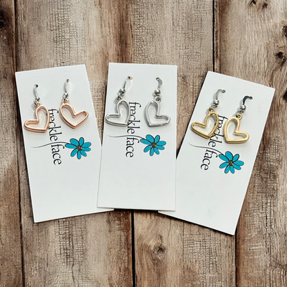 Open Heart Hook Earrings