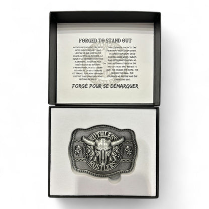 Ruthless Rustlers Wild Rose Belt Buckle | Antique Silver