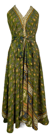 PRC7759 Robe longue en pure soie Avatar avec ceinture