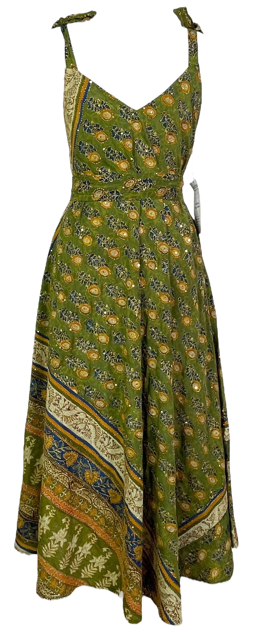 PRC7759 Robe longue en pure soie Avatar avec ceinture
