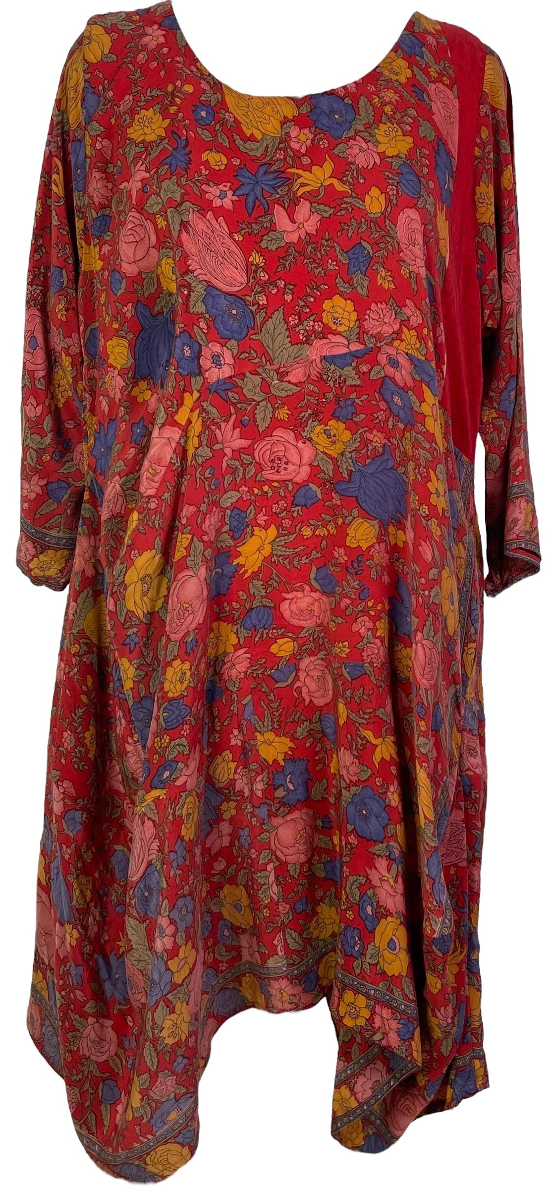 PRC7164 Robe Tunique Longue Sculpturale en Pure Soie Avatar