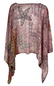 PRG7049 Poncho Capelet en pure soie Avatar transparent
