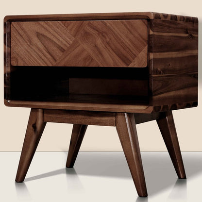 Laden Handcrafted Solid Wood Nightstand