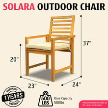 Chaises d'extérieur Tranquillo Solara en bois d'acacia (lot de 2) avec coussins