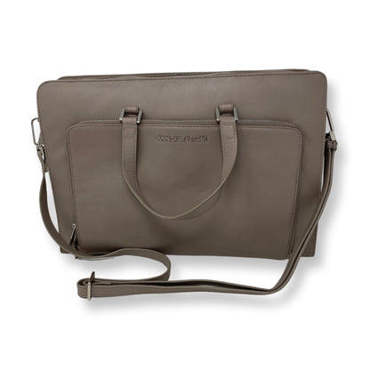 Taupe Leather Laptop Bag | Elizabeth