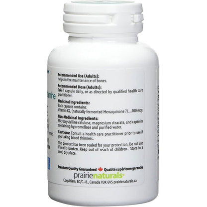 Prairie Naturals VITAMIN K2 MK7 100mcg, 60 VCaps