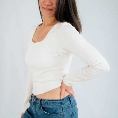 Ladies Bamboo Eva Sculpted Square Neck Crop | Juniper