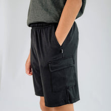 Youth Bamboo Cargo Shorts | Black