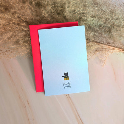 Wishing You A Purfect Holidays Mini Cat Greeting Card
