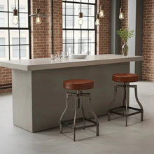 Counter stool in leather