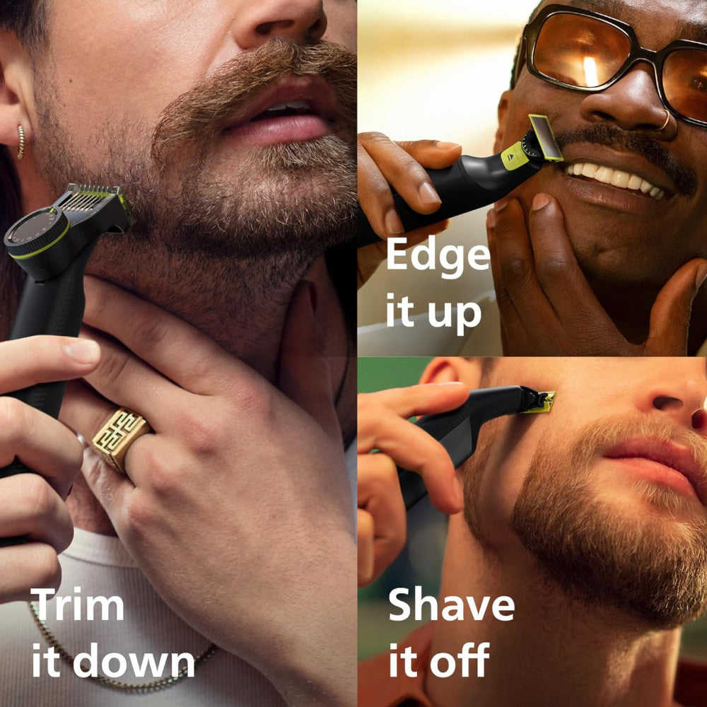 PHILIPS QP6541/16 OneBlade 360 Pro, Wet & Dry, Trim, Edge & Shave with the 12 lengths