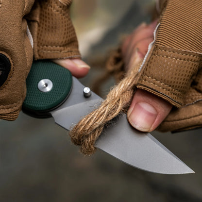 Couteau pliant Quick Clip - Acier 14C28N, G10 vert militaire