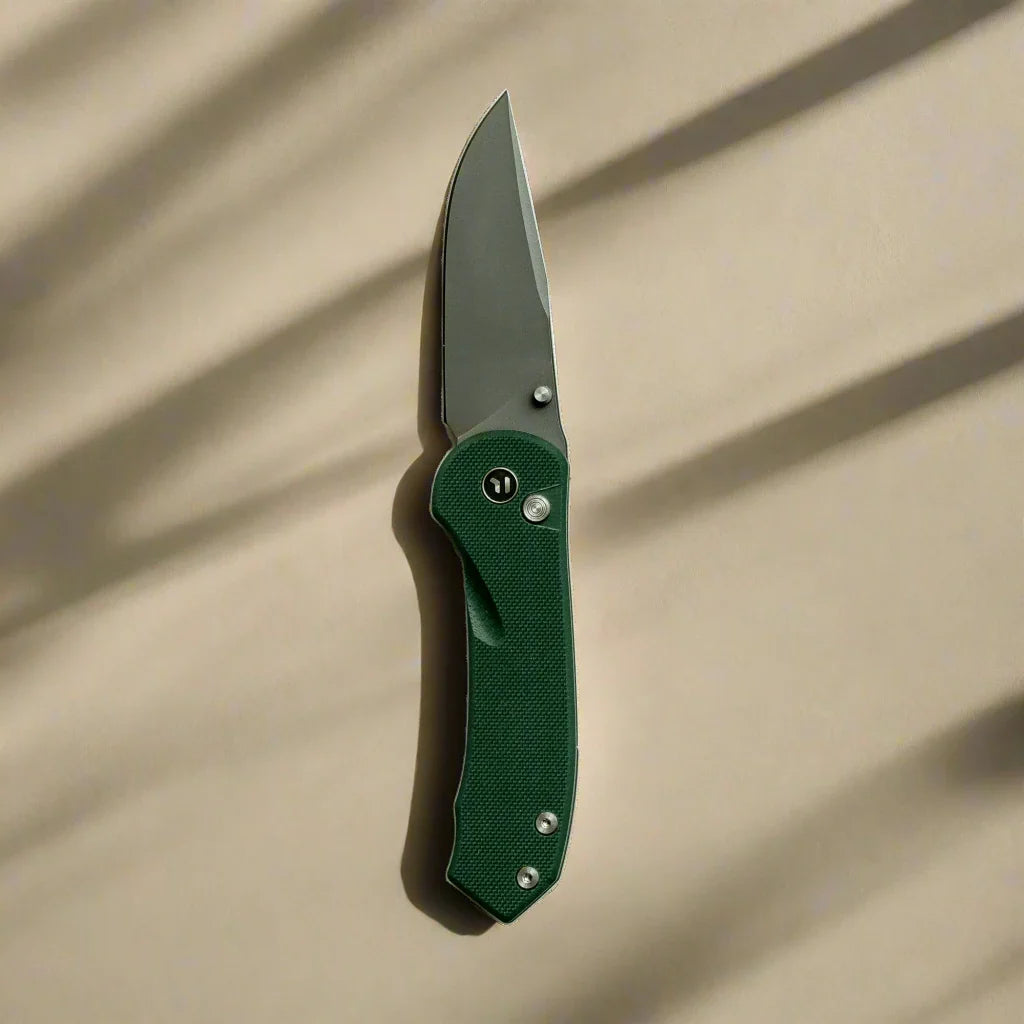 Couteau pliant Quick Clip - Acier 14C28N, G10 vert militaire