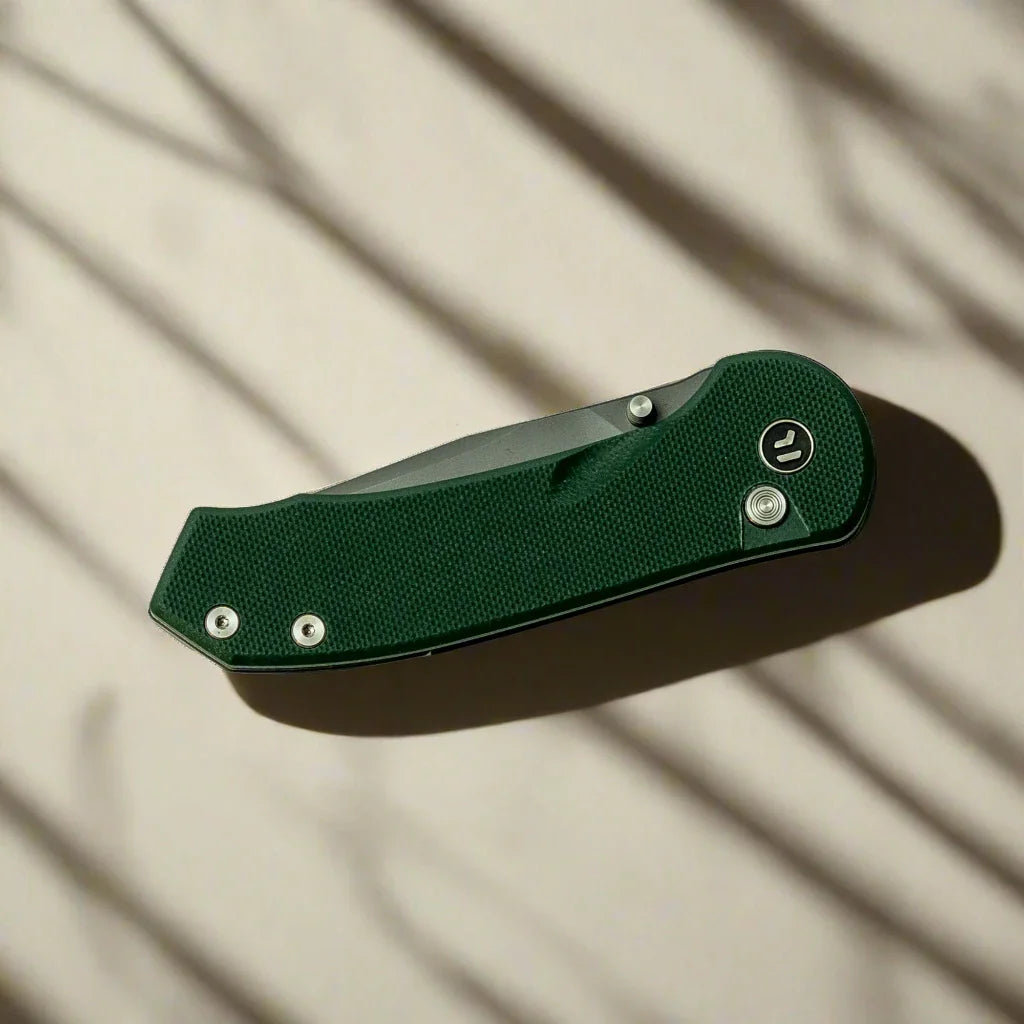 Couteau pliant Quick Clip - Acier 14C28N, G10 vert militaire